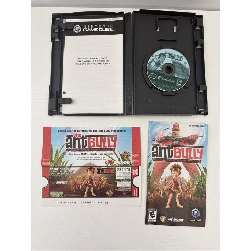 The Ant Bully Nintendo GameCube Complete CIB W/ Reg Card + Movie Ticket